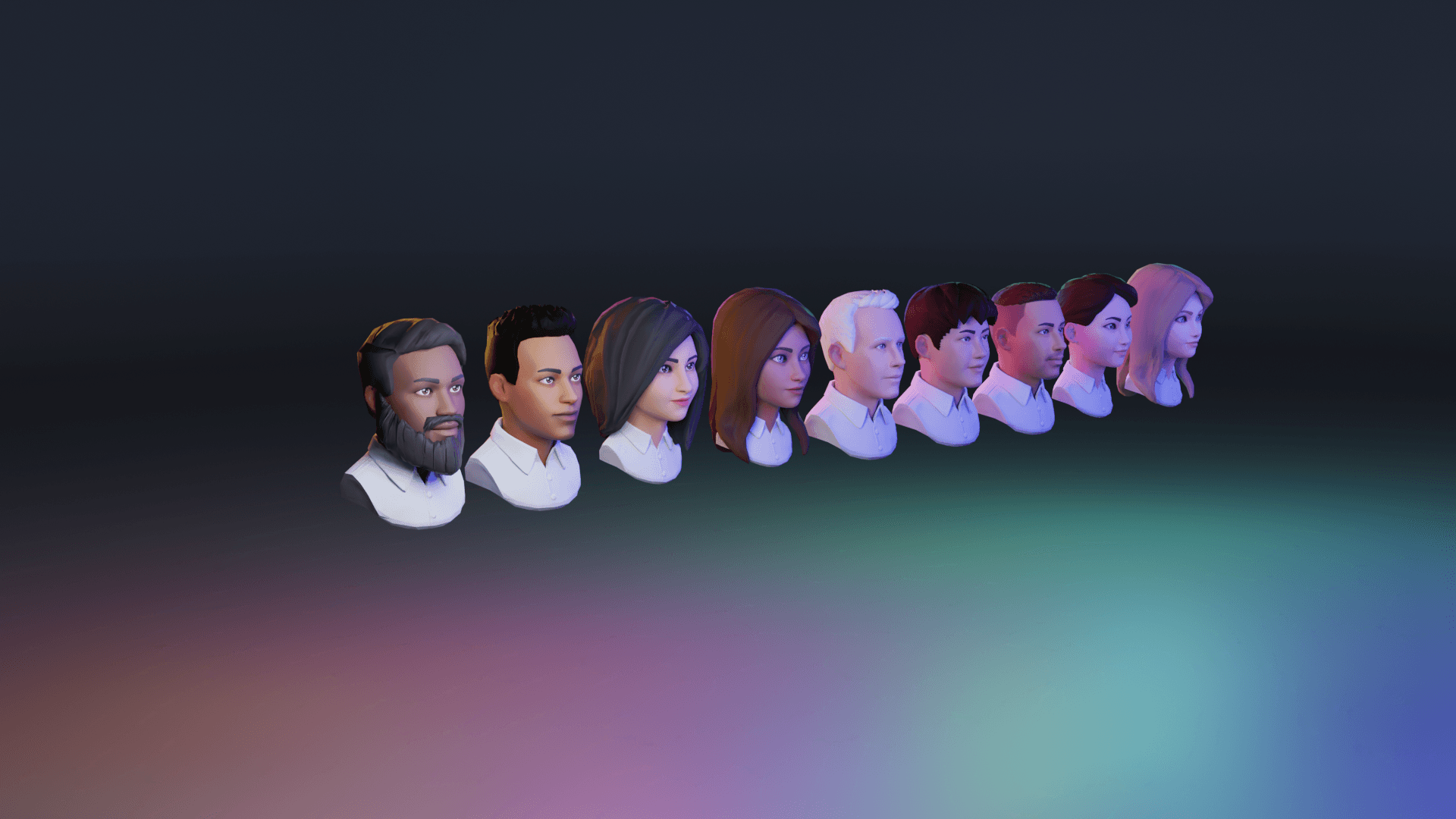 A selection of customisable virtual event avatars