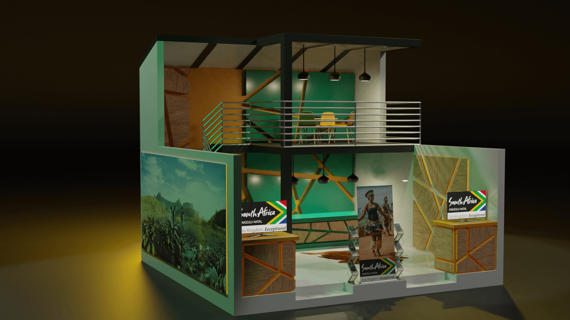 A custom multi-level virtual exhibition stand