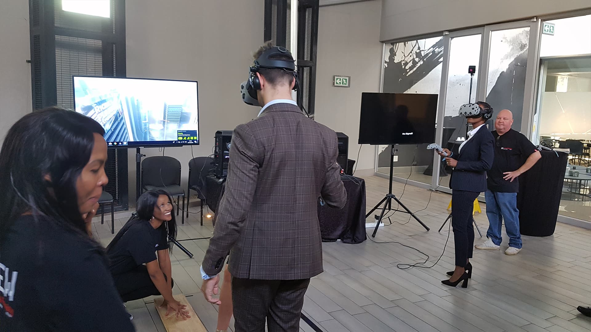 Guests experiencing virtual reality at a South African event