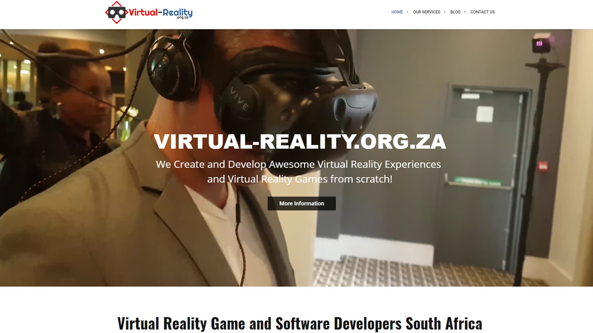 Virtual Reality South Africa Organization website overview