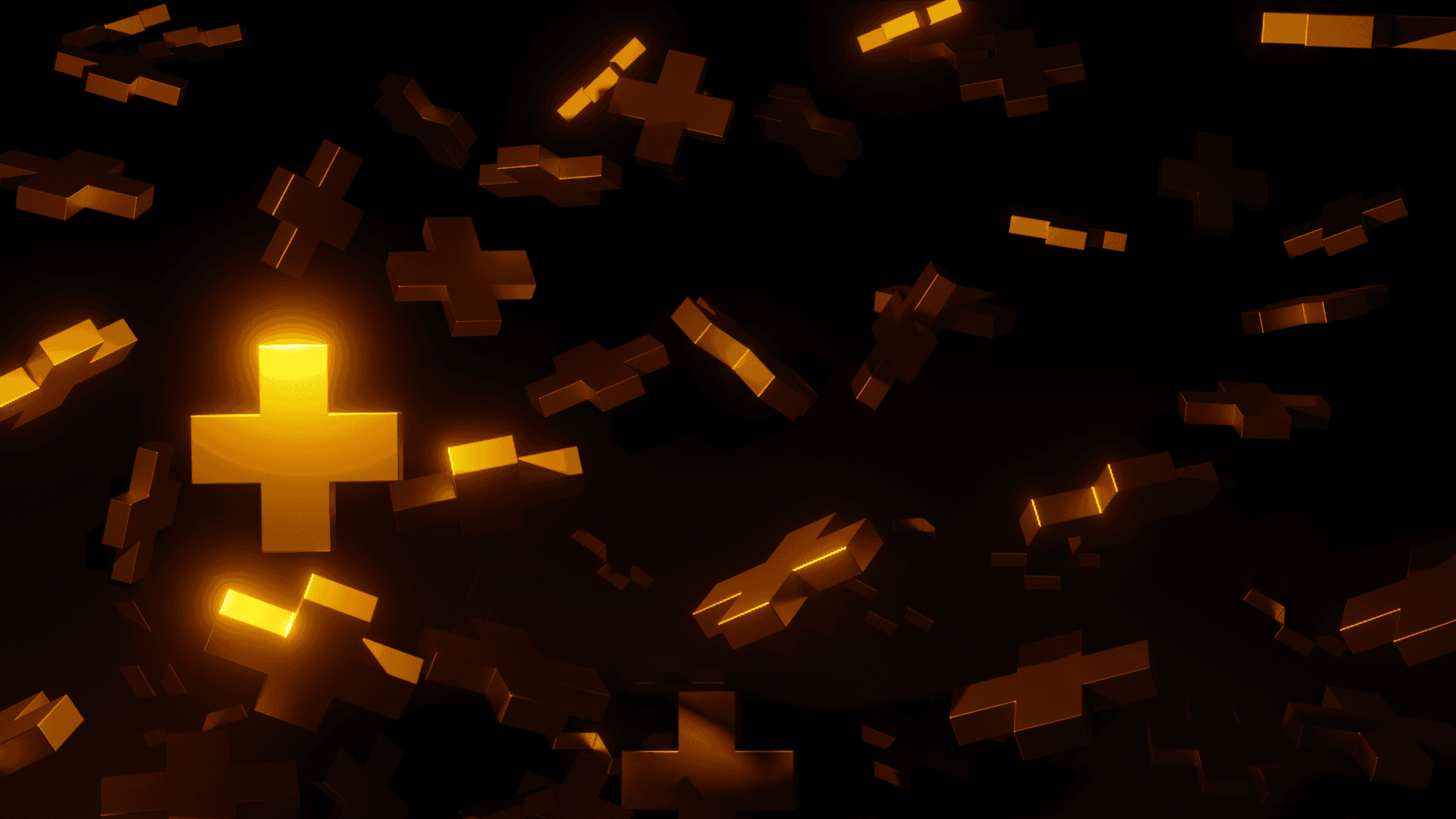 Gold plus symbols representing optional virtual stand extras
